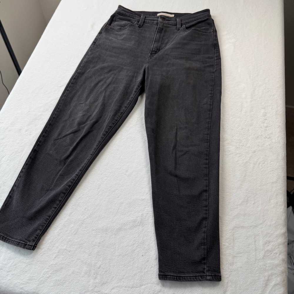 Levi Strauss High Waisted Mom Jean Womens 29 Black Good Tapered Leg‎ 26986-0015 - Picture 3 of 13